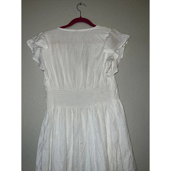 NWT Knox Rose Dress Sz M Womens White Lightweight Bohemian Tunic Dress - Picture 9 of 11